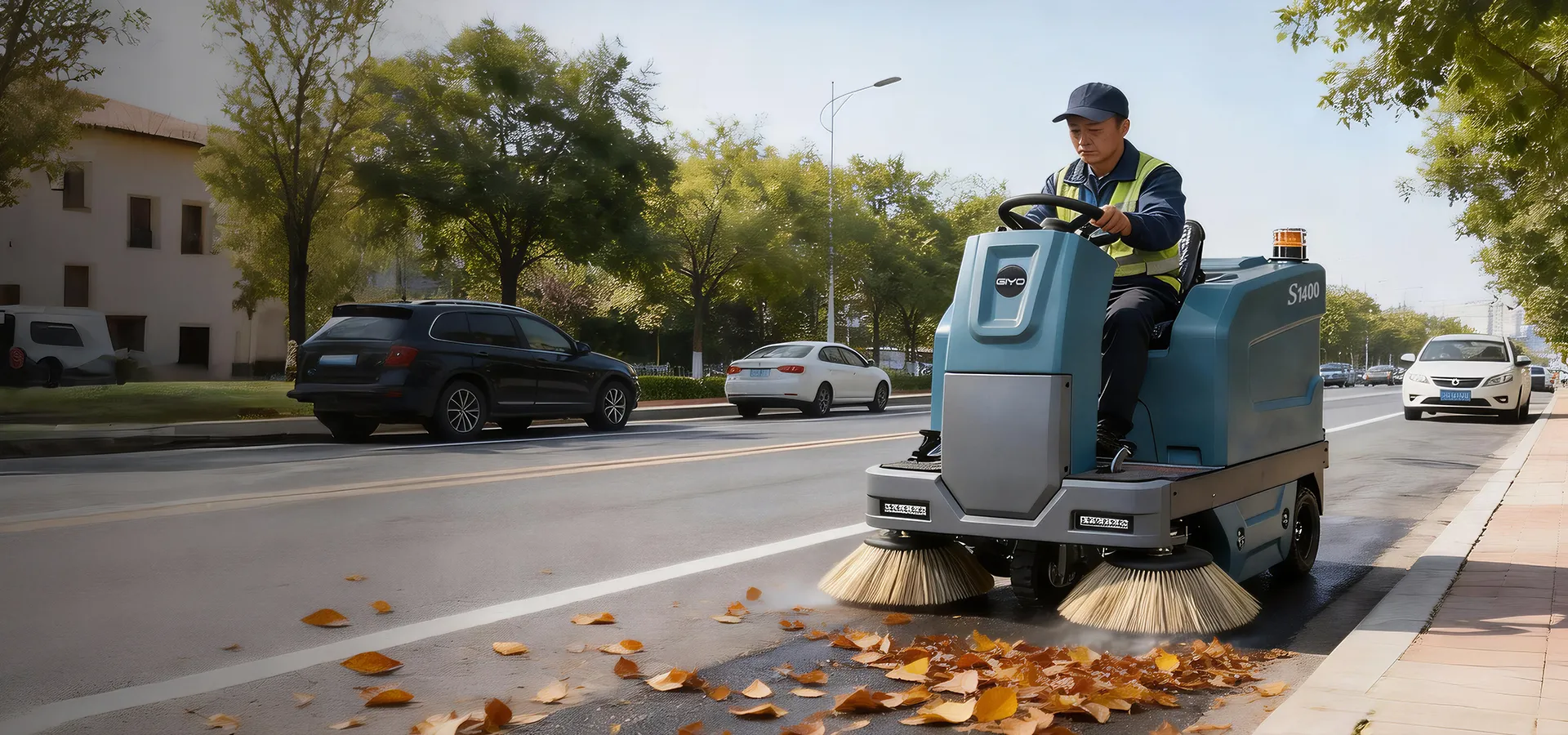 公共马路，大面积高效清扫